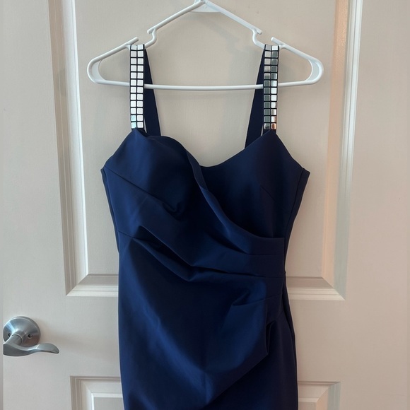 Chiara Boni Navy Shami Sleeveless Midi Dress NWT - Picture 3 of 16